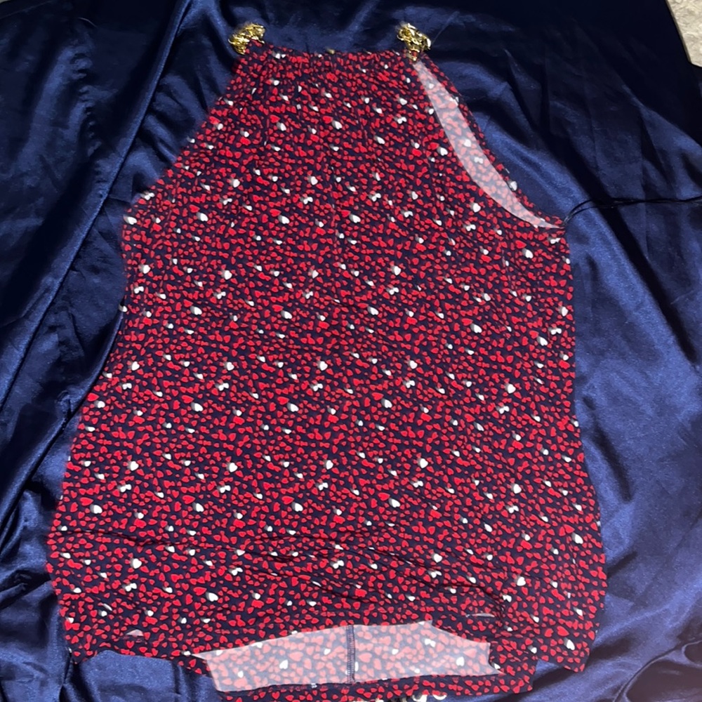 Michael kors red white and blue high neck top size xl